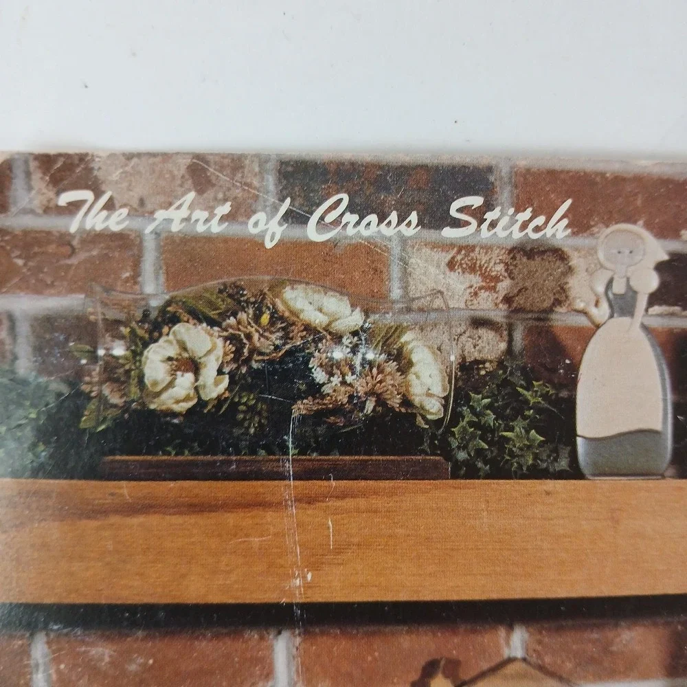 Vtg Cross Stitch 5 Craft Patterns Country Broom Covers Linda Myers 1982